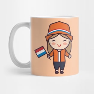 Cute Patriotic Dutch Girl Mug